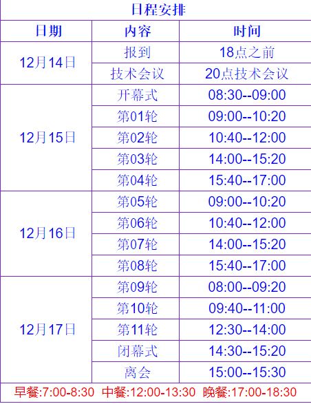 比赛具体安排 比赛具体安排
